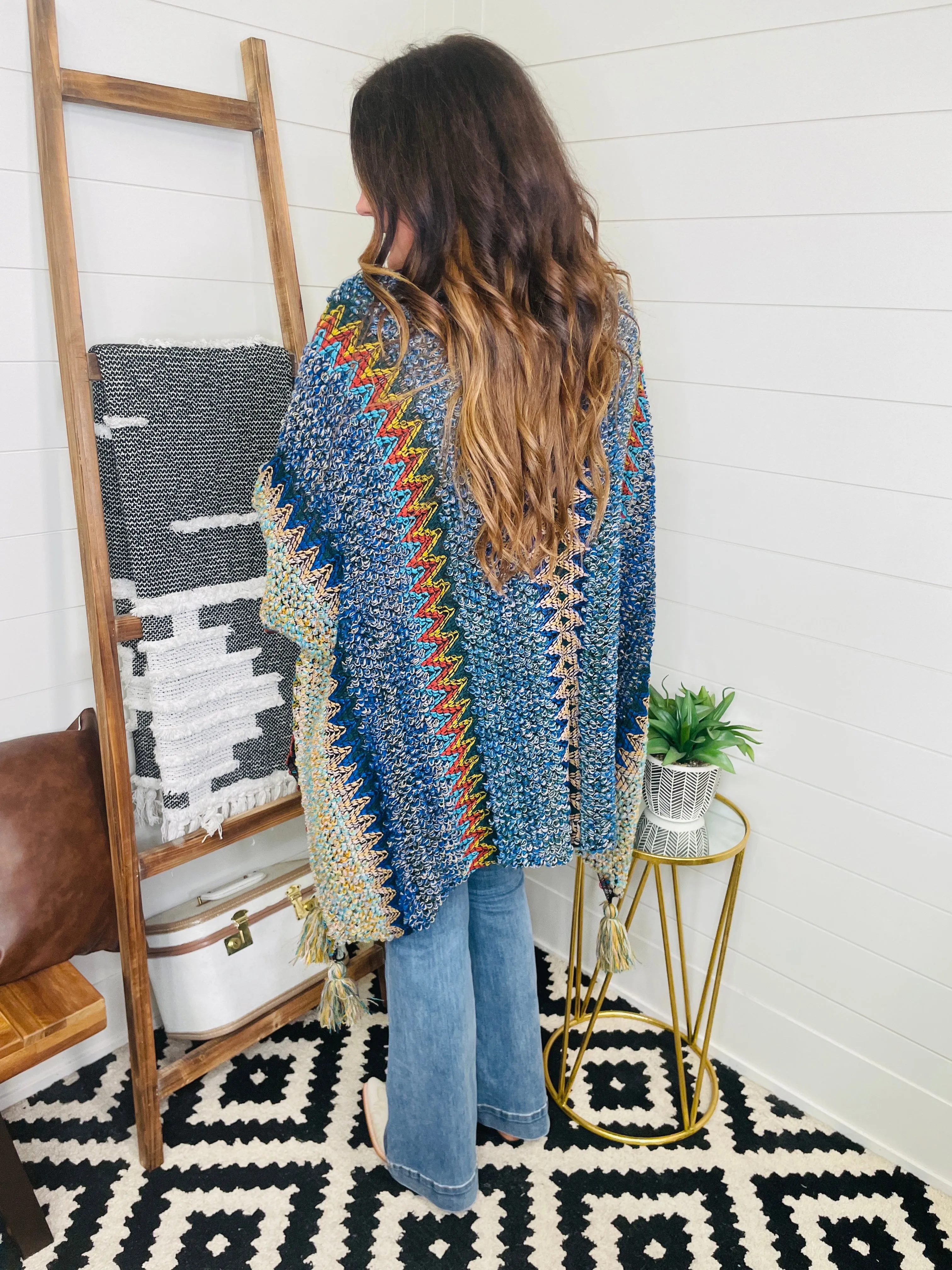 Colorful Crochet Boho Shawl: 2 Colors