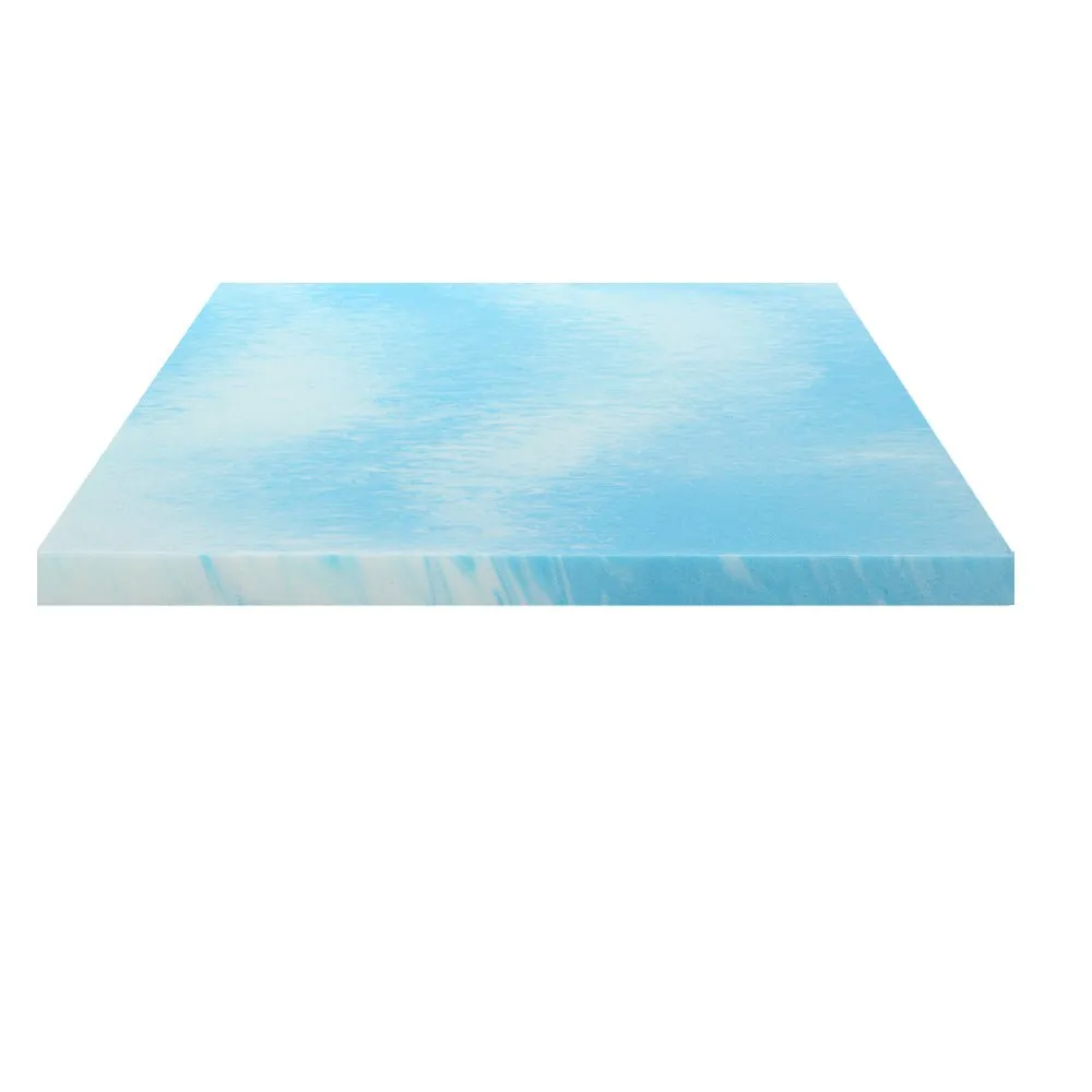 Cool Gel Swirl Infused Memory Foam 5CM Thick Mattress Topper With Bamboo Cover - Single