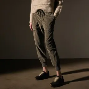 Corduroy Mixed Media Pant - Army Green Pigment