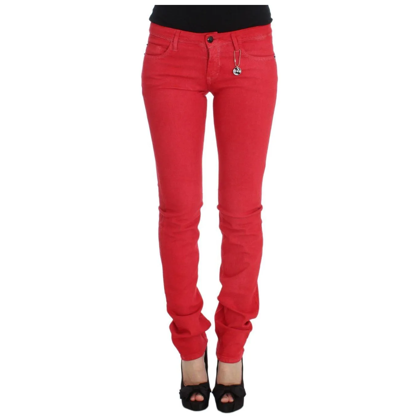 Costume National Chic Red Slim Fit Jeans