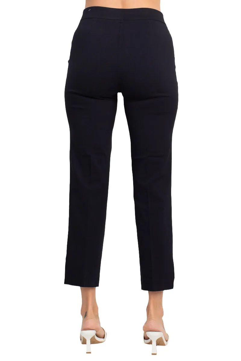 Counterparts Banded Mid Waist Slim Leg Stretch Crepe Pant - Wholesale