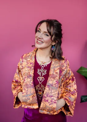 Cropped Kimono Jacket in Phoenix