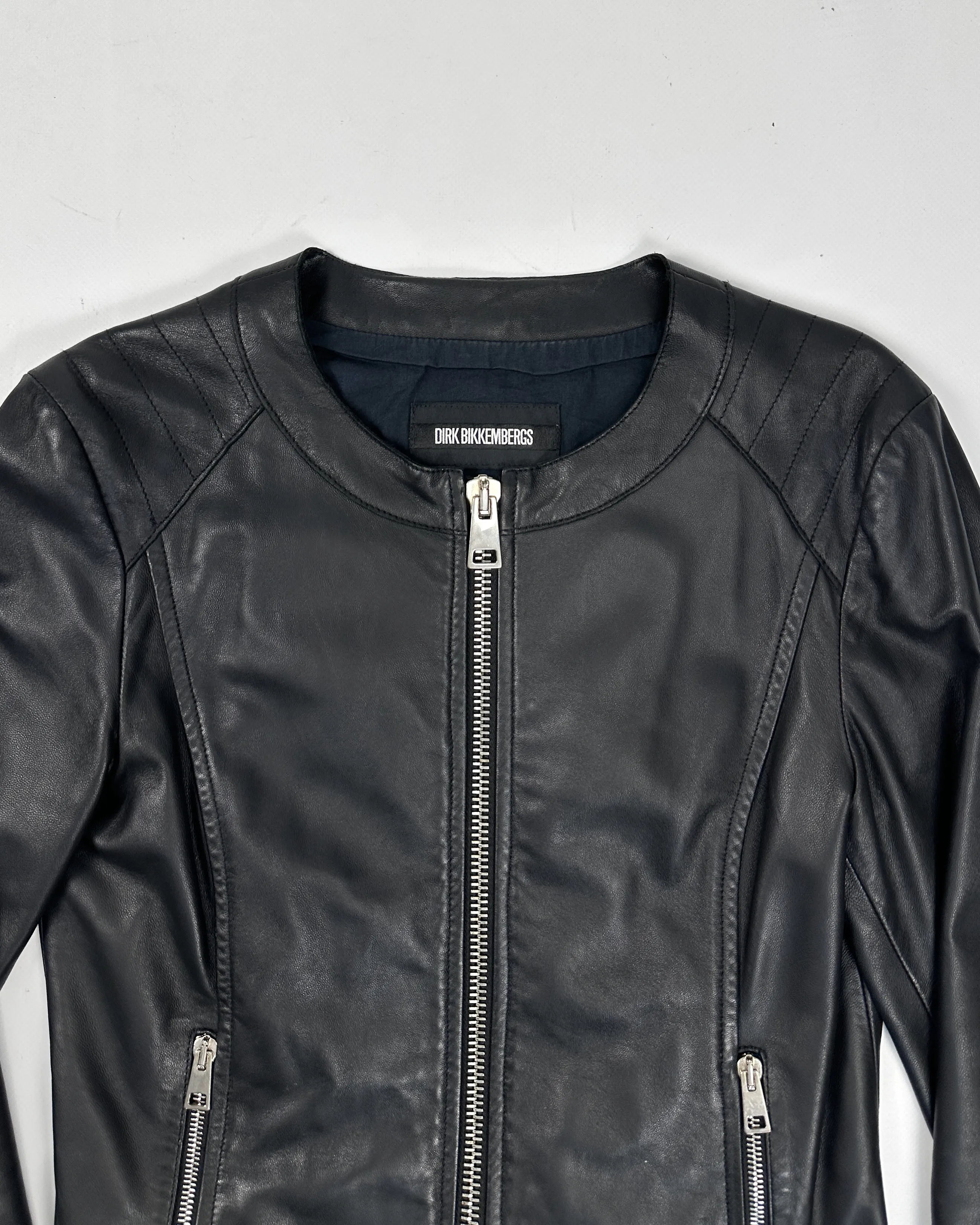 Dirk Bikkembergs Black Leather Zipped Jacket 2000's