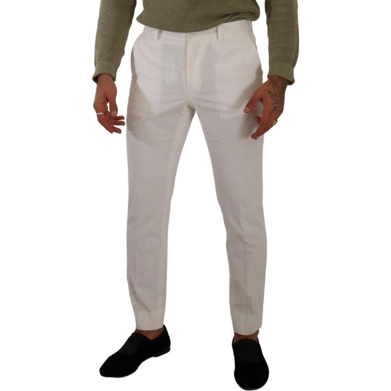 Dolce & Gabbana Elegant Slim Fit Cotton Trousers