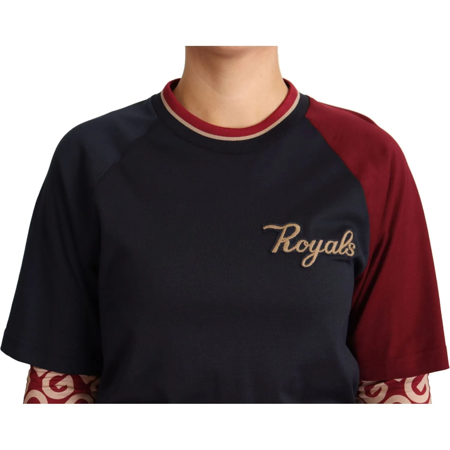 Dolce & Gabbana Multicolor Royals Cotton Crewneck Sweater