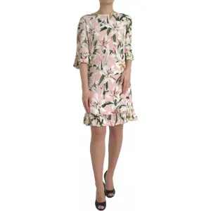 Dolce & Gabbana Pink Lily Viscose A-line Stretch Mini Dress