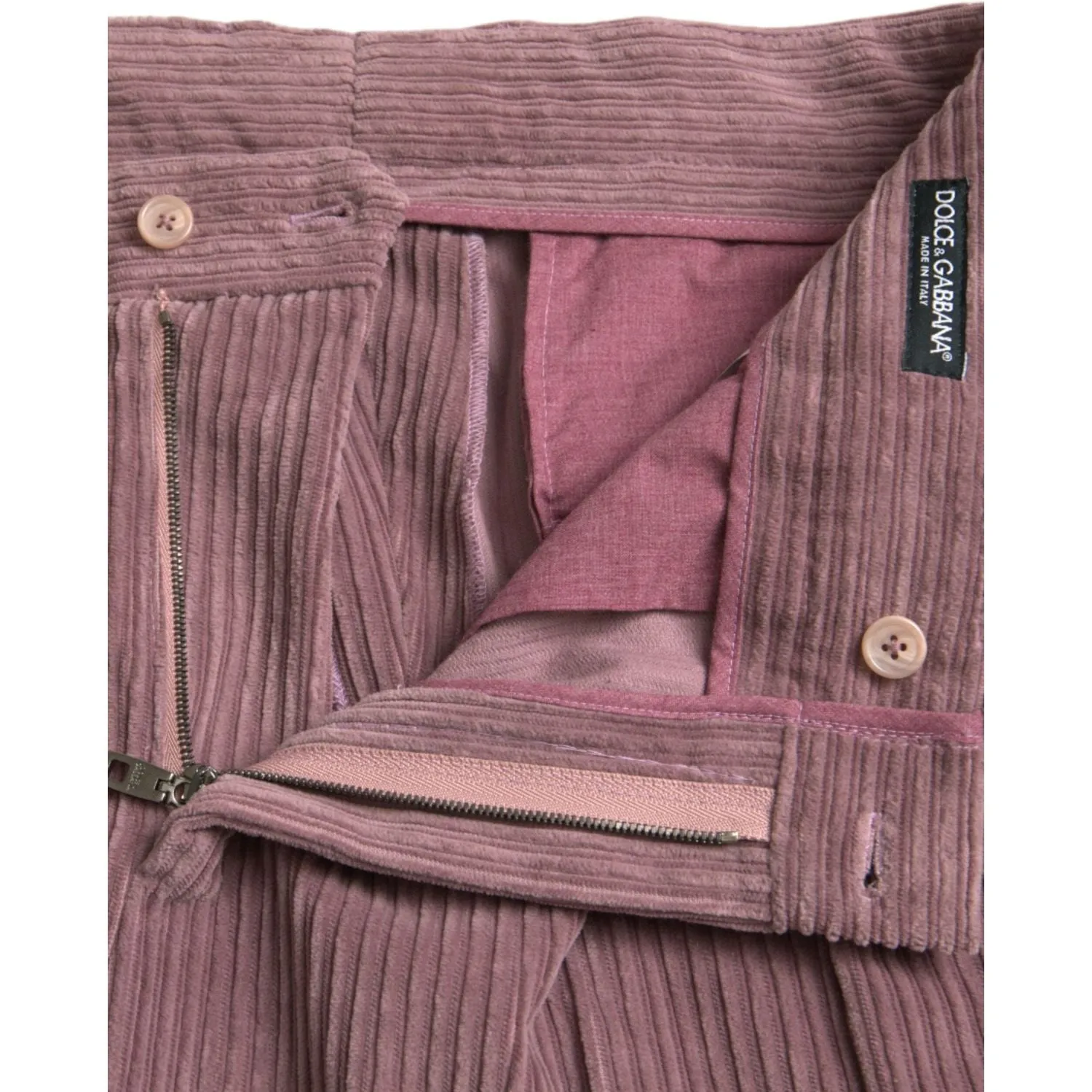 Dolce & Gabbana Purple Corduroy Cotton Stretch Skinny Pants