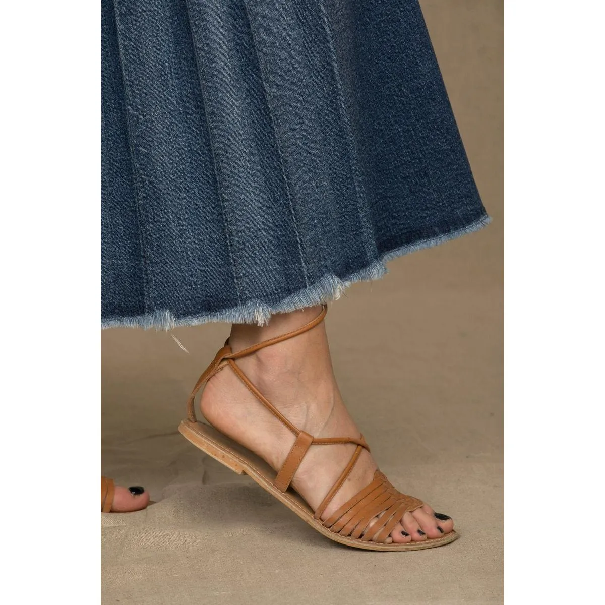 Don The Fuller Chic Blue Denim Pleated Skirt