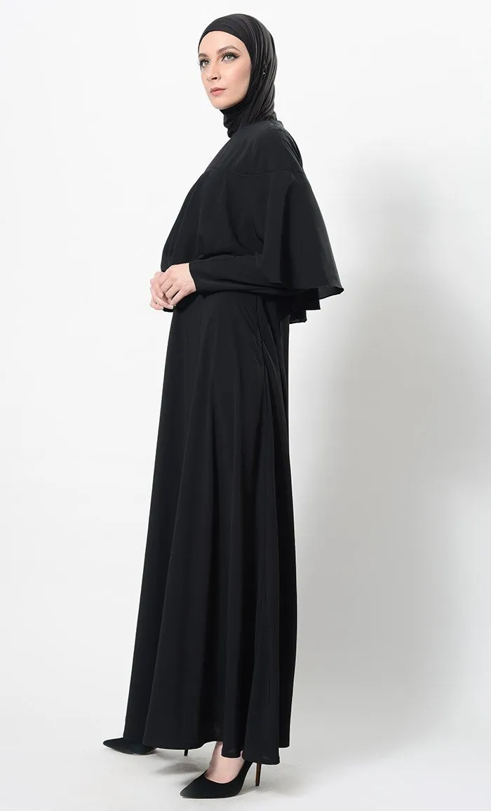 Double Layered Cape Style Arabian Abaya Dress