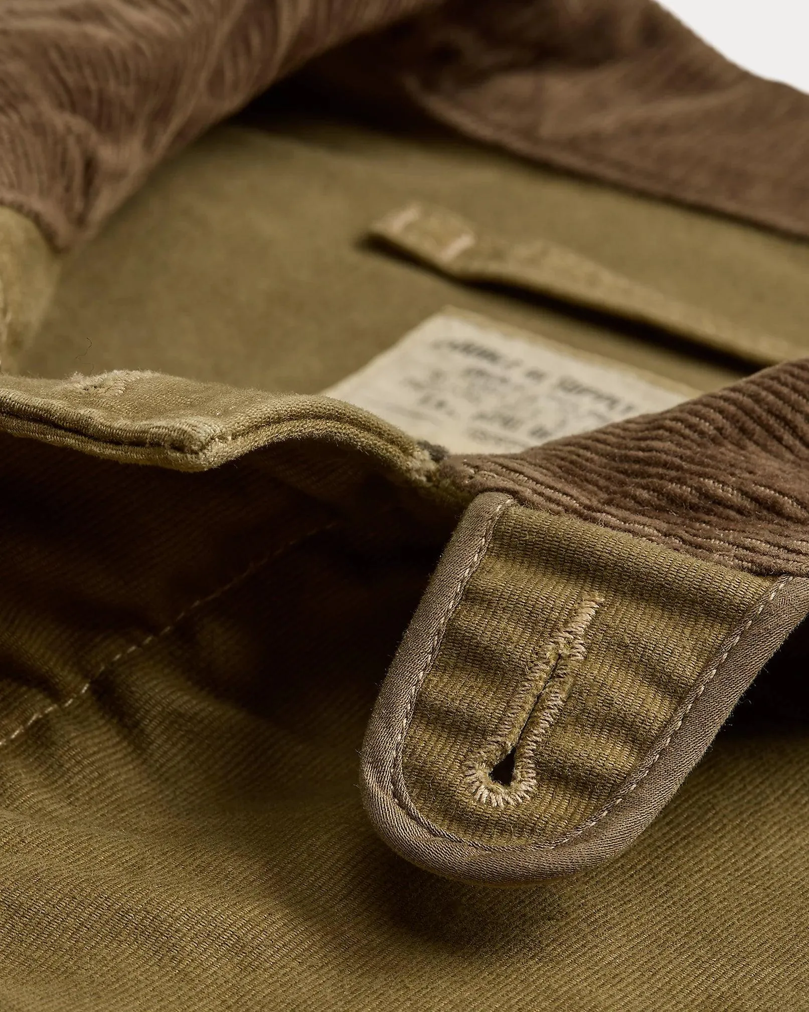 Double RL - Corduroy-Collar Cotton Deck Jacket - Khaki Drab