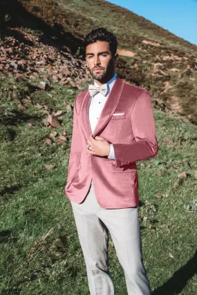 Dusty Rose Venice Velvet Slim Fit Tuxedos