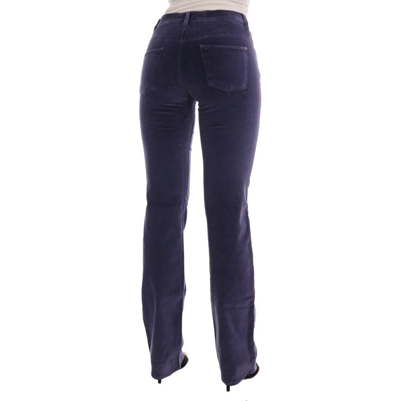 Ermanno Scervino Chic Purple Corduroy Bootcut Flare Pants