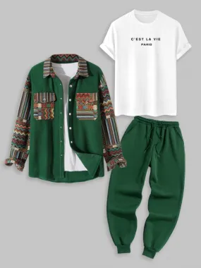 Ethnic Aztec Print Fleece Set