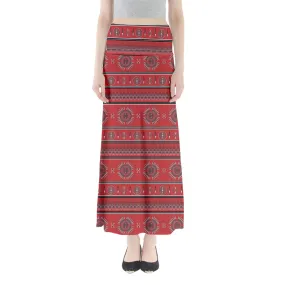 Evening Feather Wheel Blush Full Length Maxi Skirt