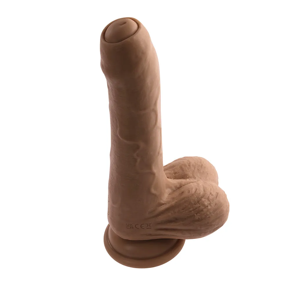 Evolved Peek A Boo Rechargeable Vibrating 8 in. Silicone Uncircumcised Dildo with Power Boost Dark