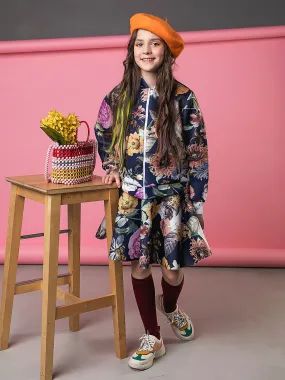 Flower Power Floral Bomber Jacket by Kids Couture