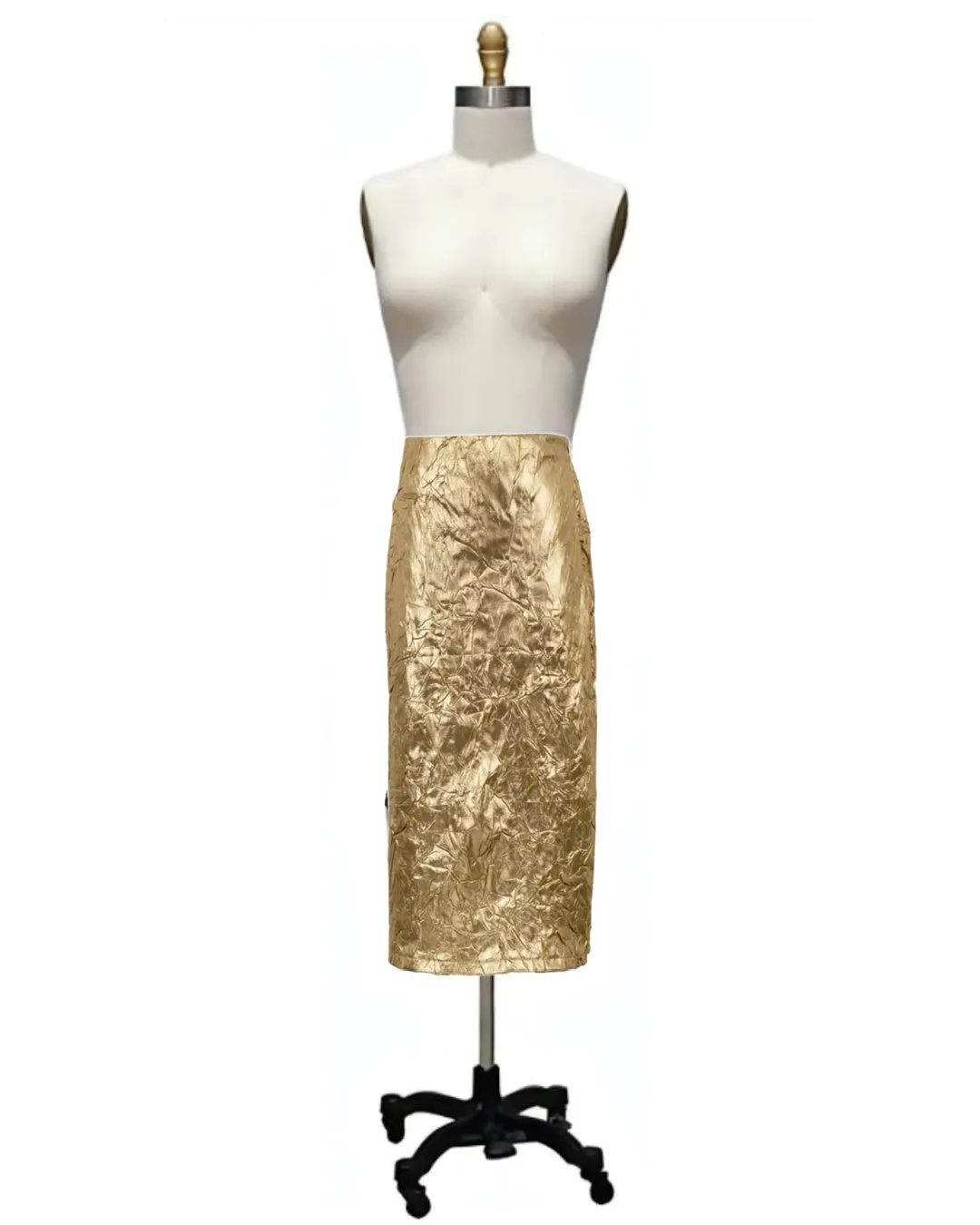 Foiled- the Crinkle Look Metallic Knee Skirt 2 Colors