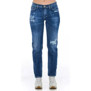 Frankie Morello Blue Cotton Women Jeans