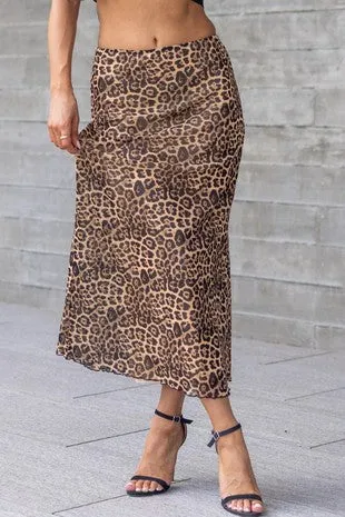 Fun Leopard Midi Skirt