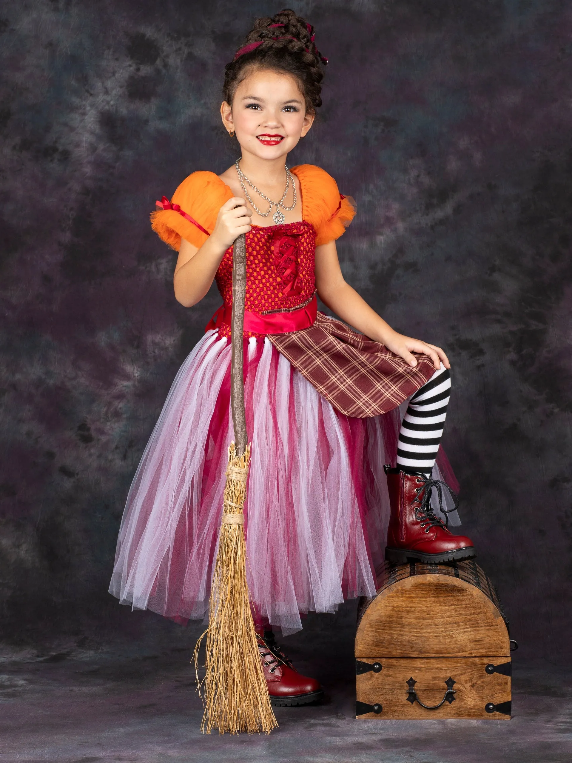 Girls Mary Sanderson Witch Tutu Costume Dress