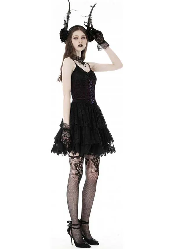 Gothic Lace Up [Black/Purple] | CORSET DRESS