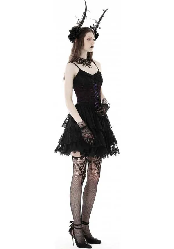 Gothic Lace Up [Black/Purple] | CORSET DRESS