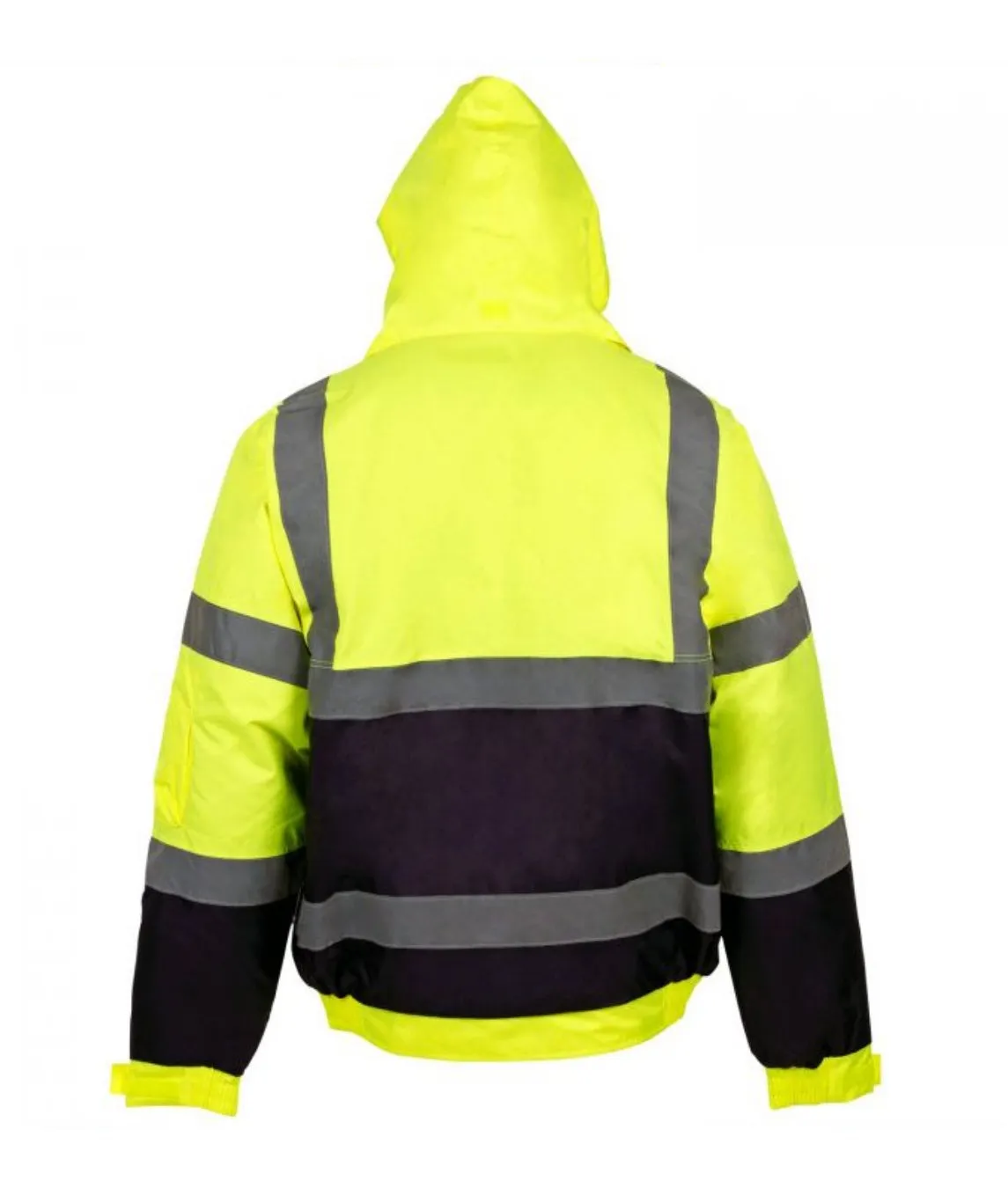 Hi Vis Yellow/Navy Two Tone Bomber Jacket