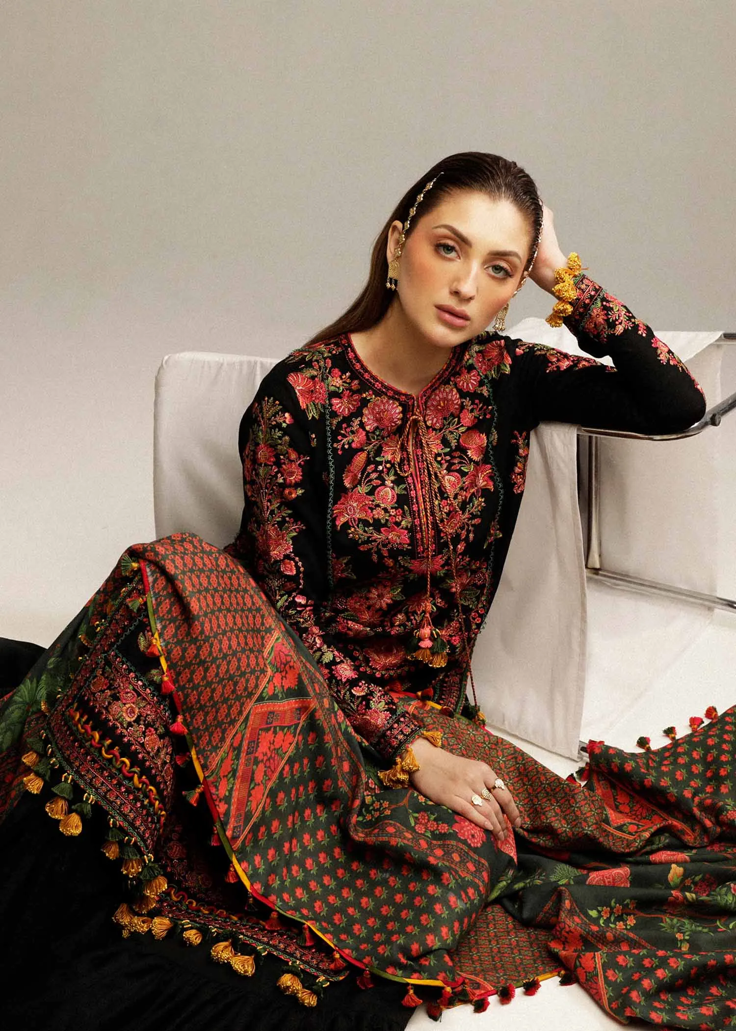 Hussain Rehar Winter Collection with Shawl – Raat