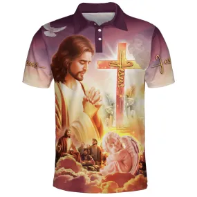 Jesus Christ Pray Polo Shirt - Christian Shirts & Shorts