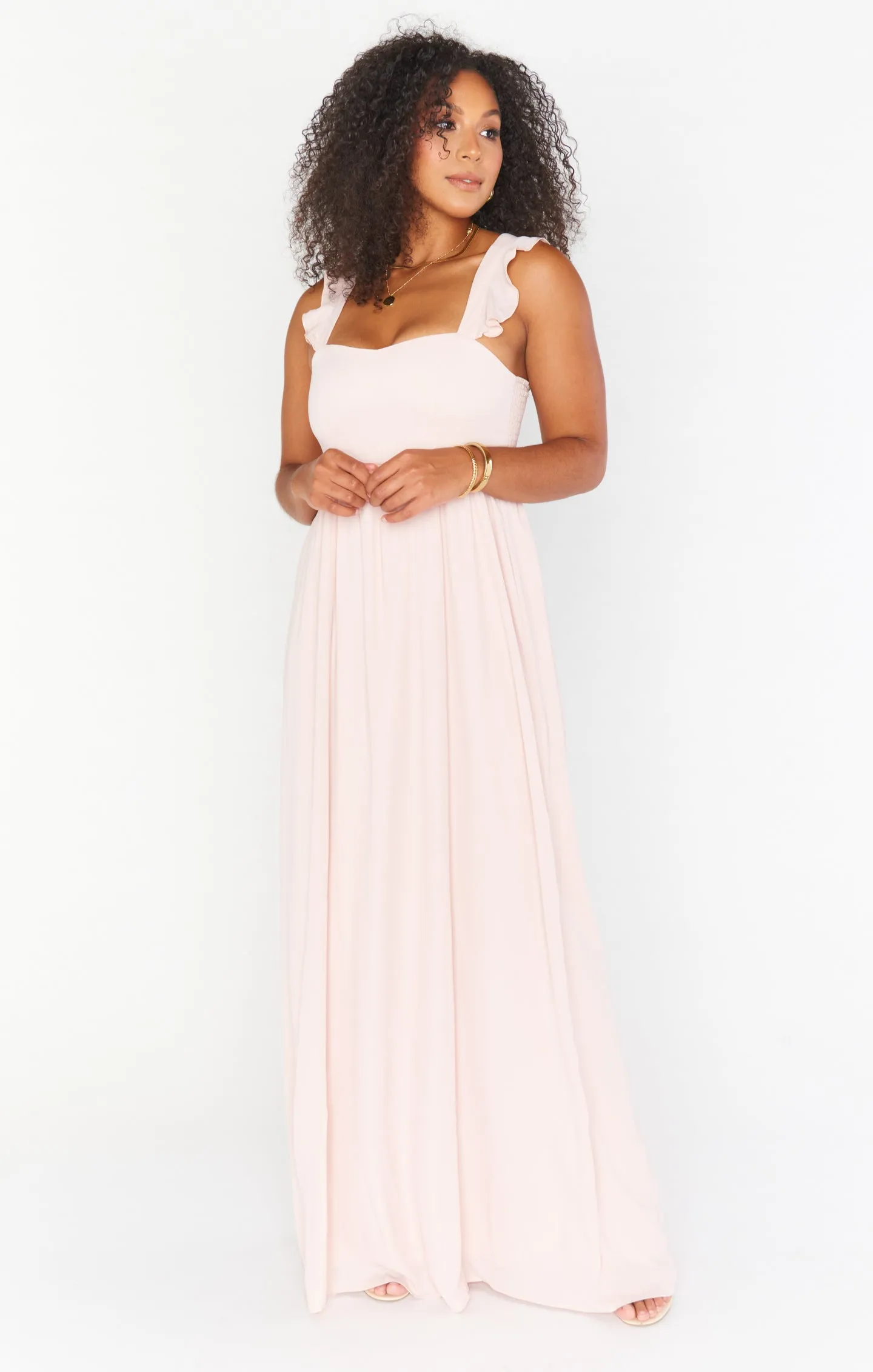 June Maxi Dress ~ Dusty Blush Crisp