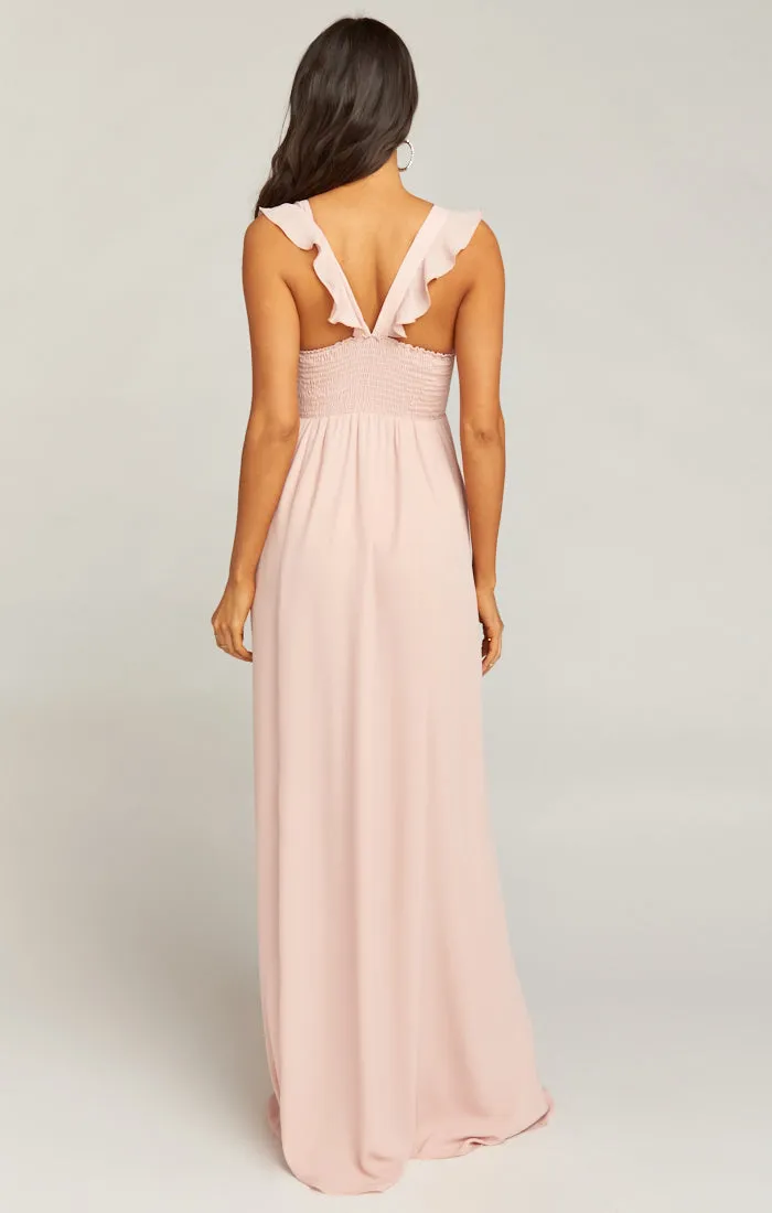 June Maxi Dress ~ Dusty Blush Crisp