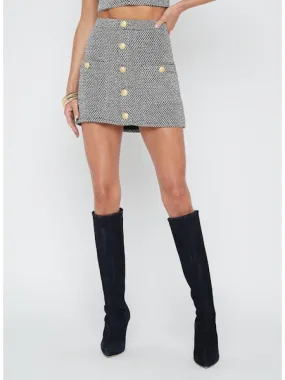 La3416 Button Mini Skirt