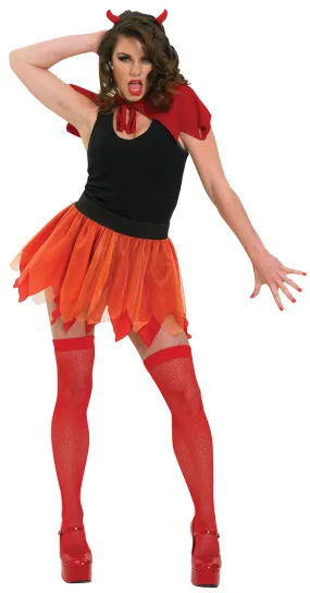 Ladies Devil Tutu, Horns & Cape Halloween Accessory