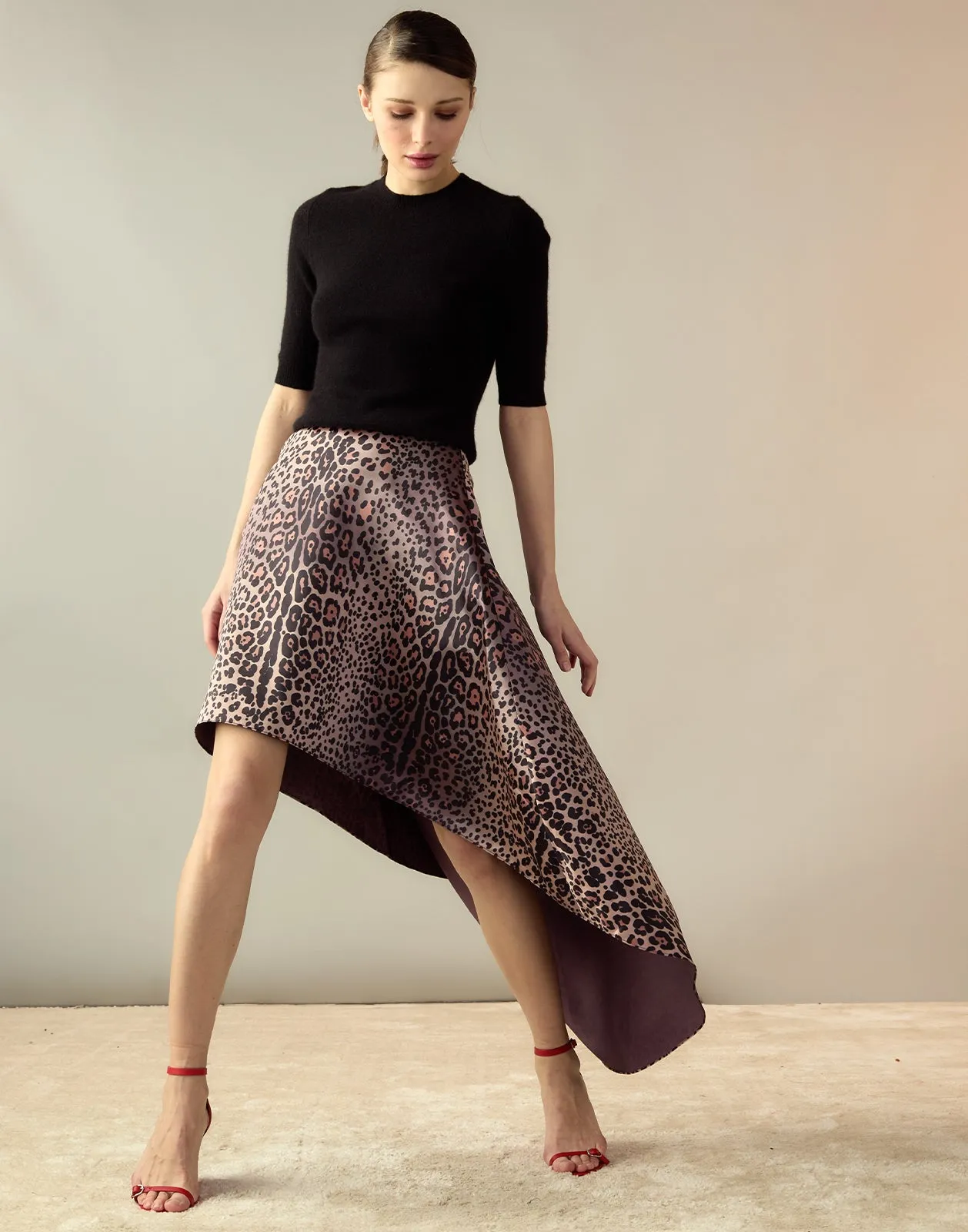 Leopardess Satin Skirt