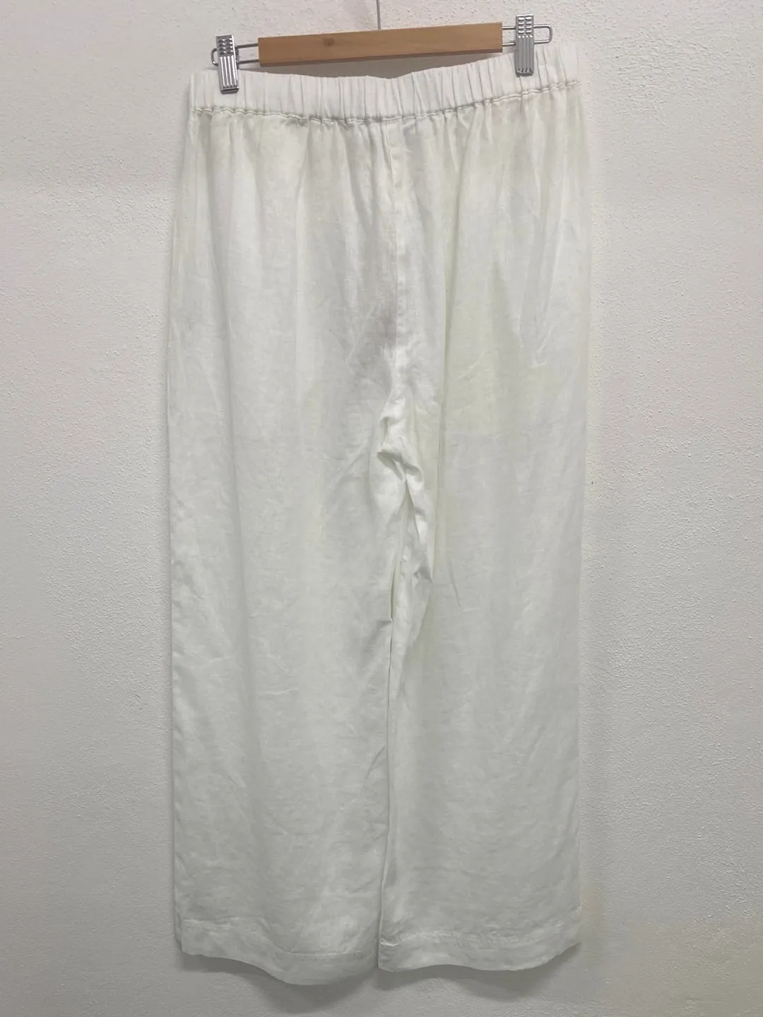 Linen 7/8 Wide Leg Pant - White