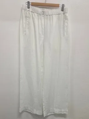 Linen 7/8 Wide Leg Pant - White