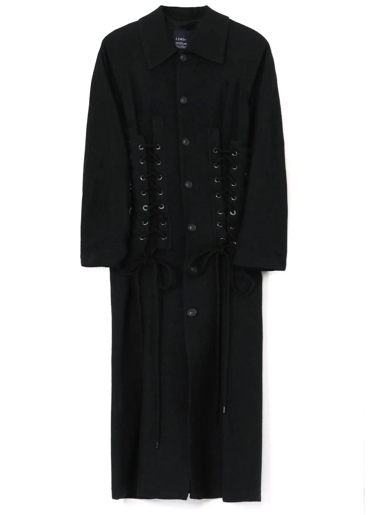 LOW TWIST SERGE COAT WITH LACE-UP DETAILS