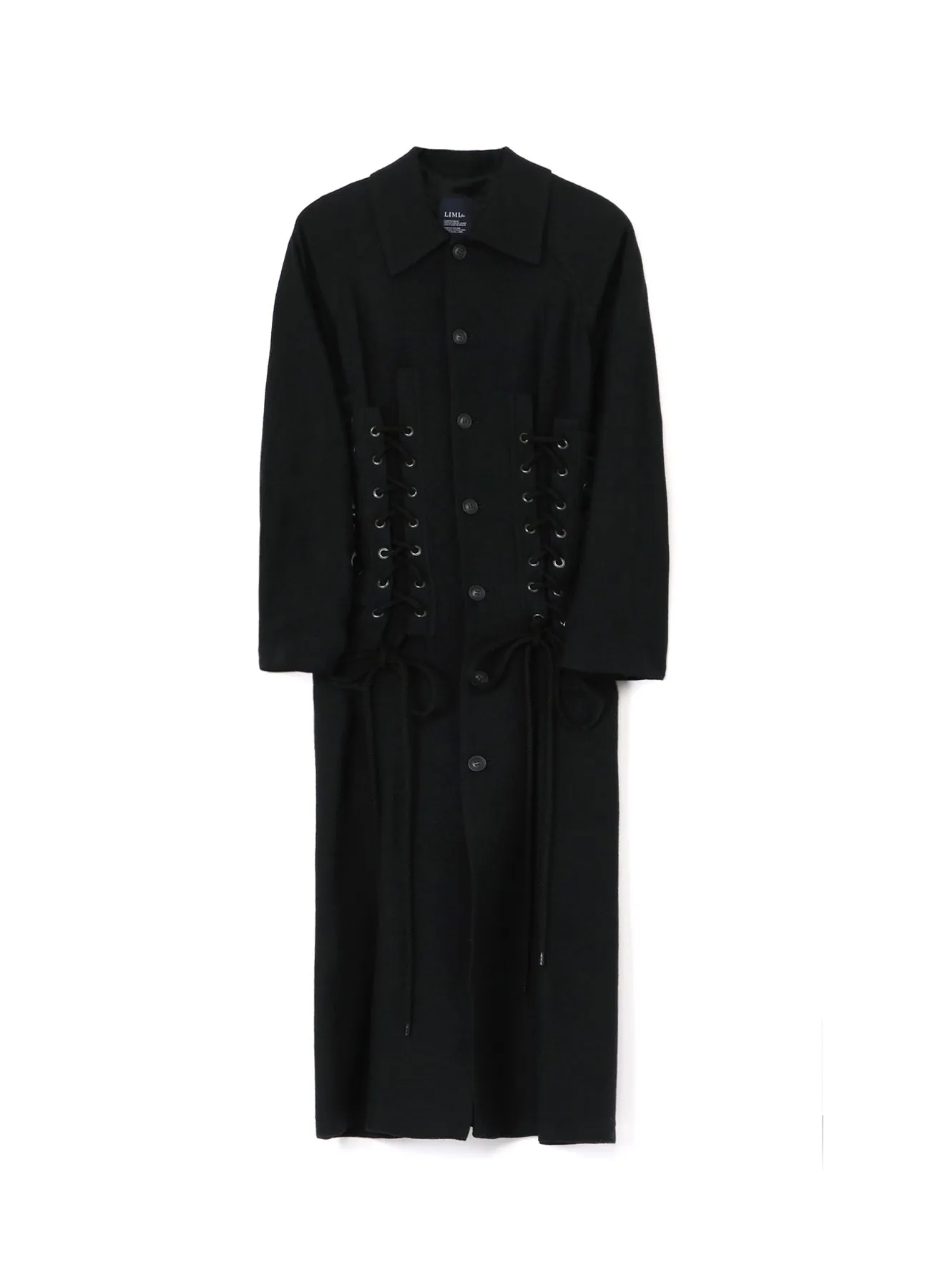 LOW TWIST SERGE COAT WITH LACE-UP DETAILS