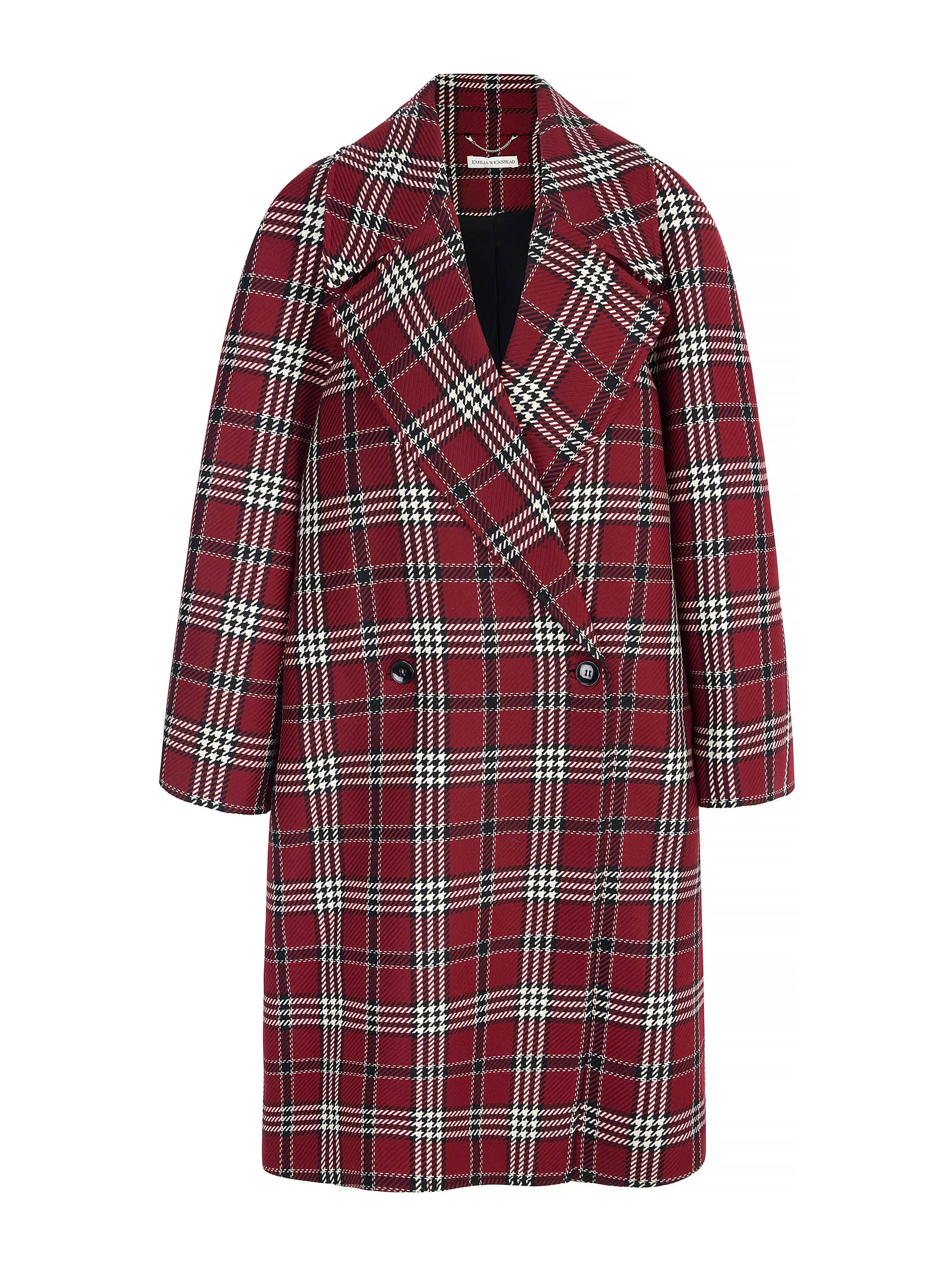 Maroon shetland tartan check Lilabet coat