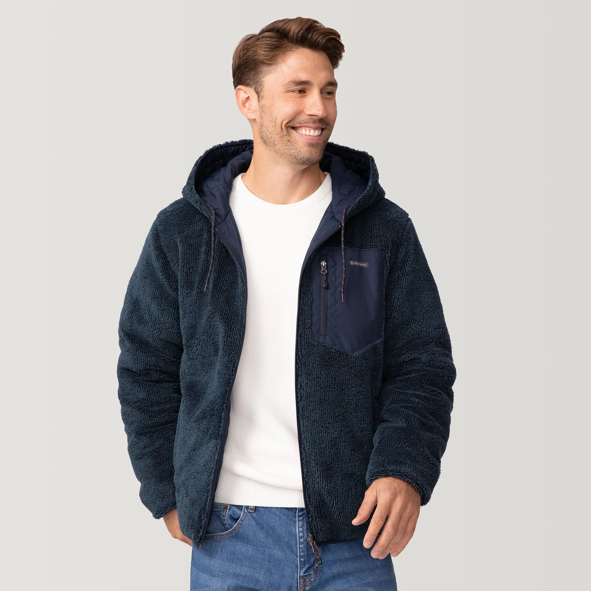 Men's Atlas Hooded Quilted Reversible Sherpa Jacket