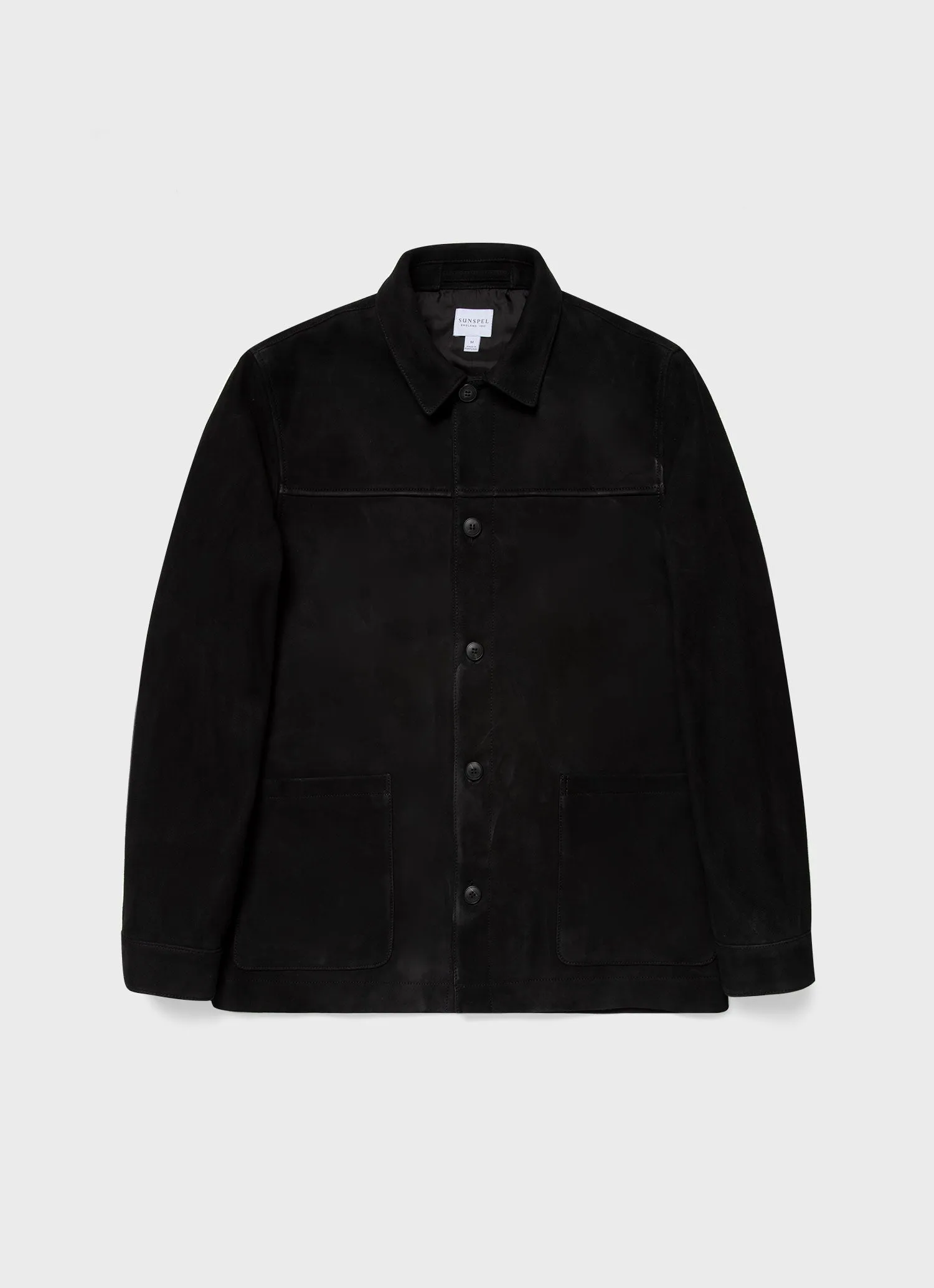 Men's Suede Twin Pocket Jacket in Black