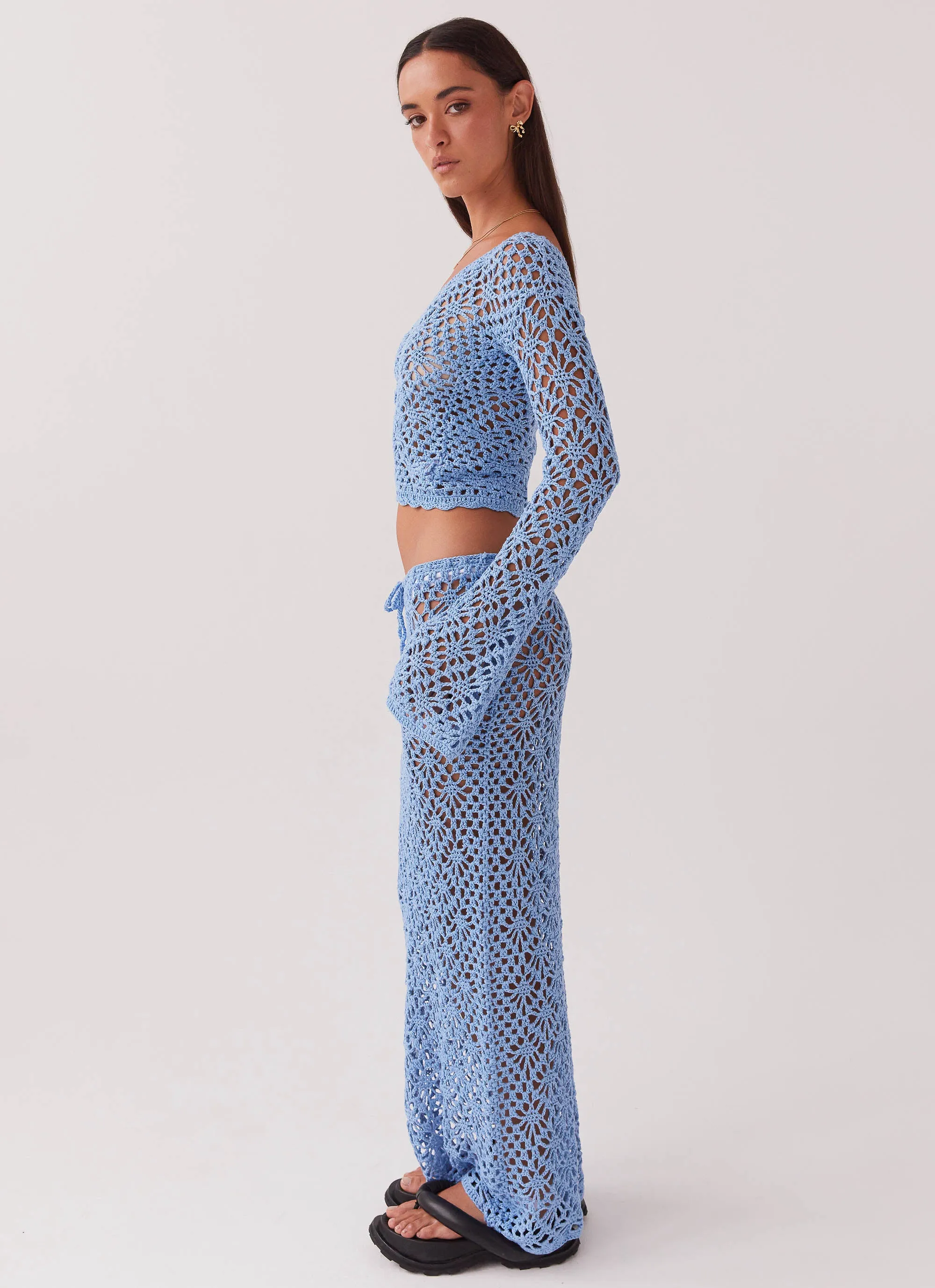 Merliah Crochet Maxi Skirt - Blue