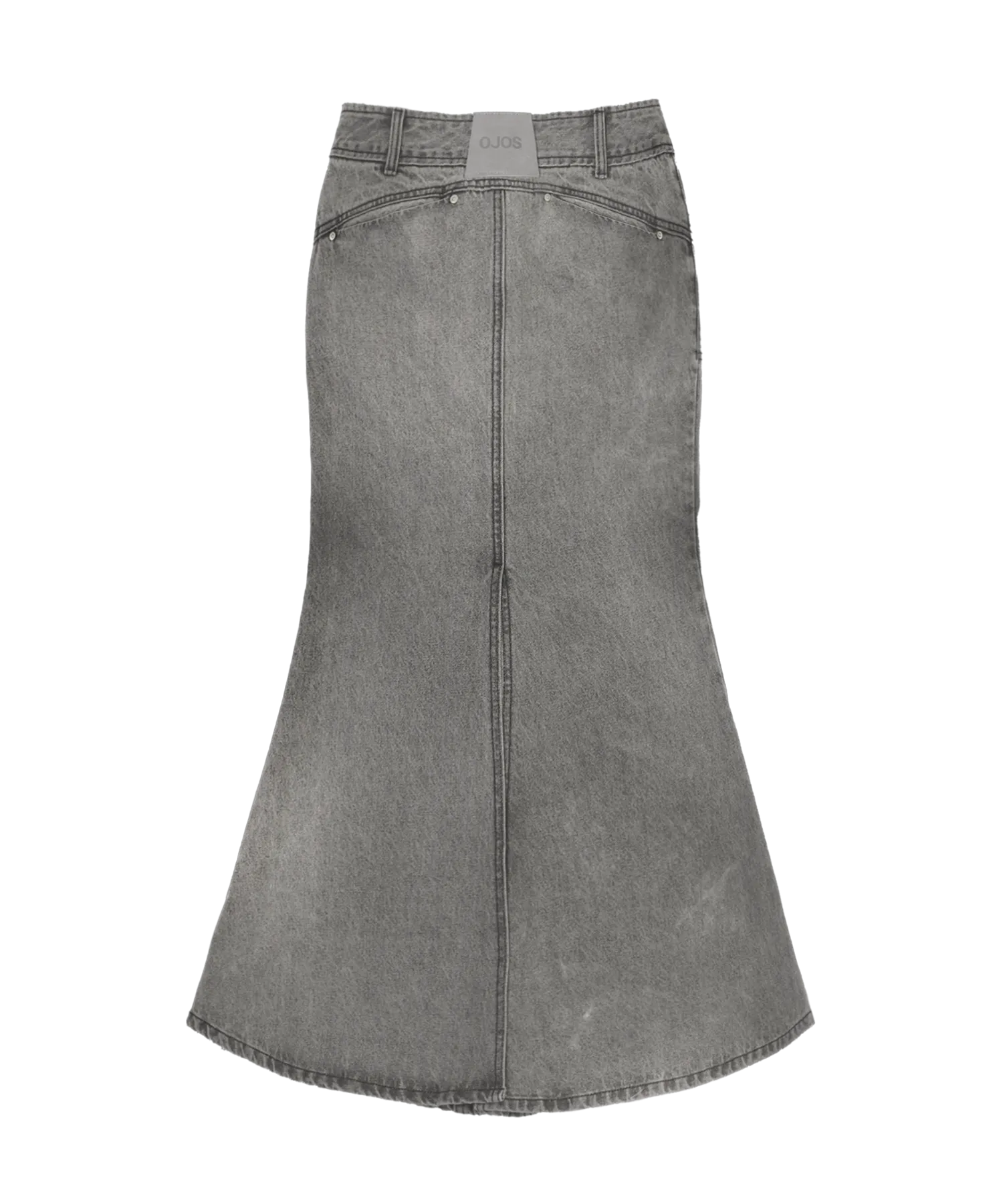 Mermaid slit denim skirt grey