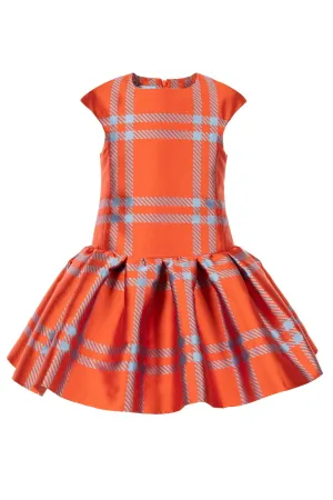 MMS Orange Plaid Taffeta Jumper Long