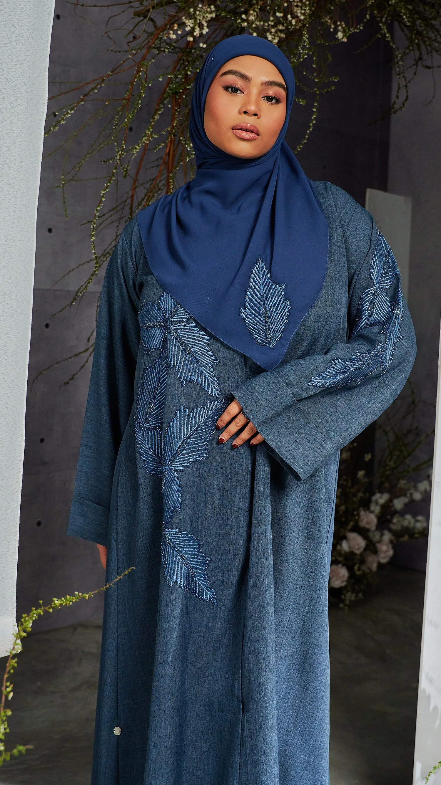 Nawal Blue Jeans Abaya  (CLEARANCE)