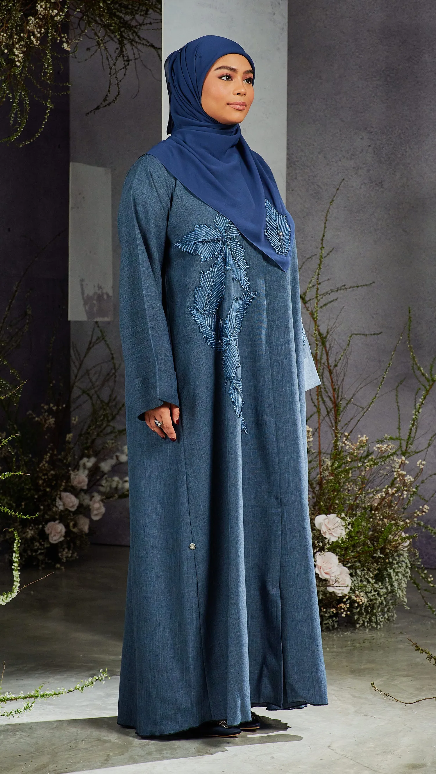 Nawal Blue Jeans Abaya  (CLEARANCE)