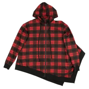 NEW UNRAVEL PROJECT Red and Black Plaid Poncho Jacket Size S $1085