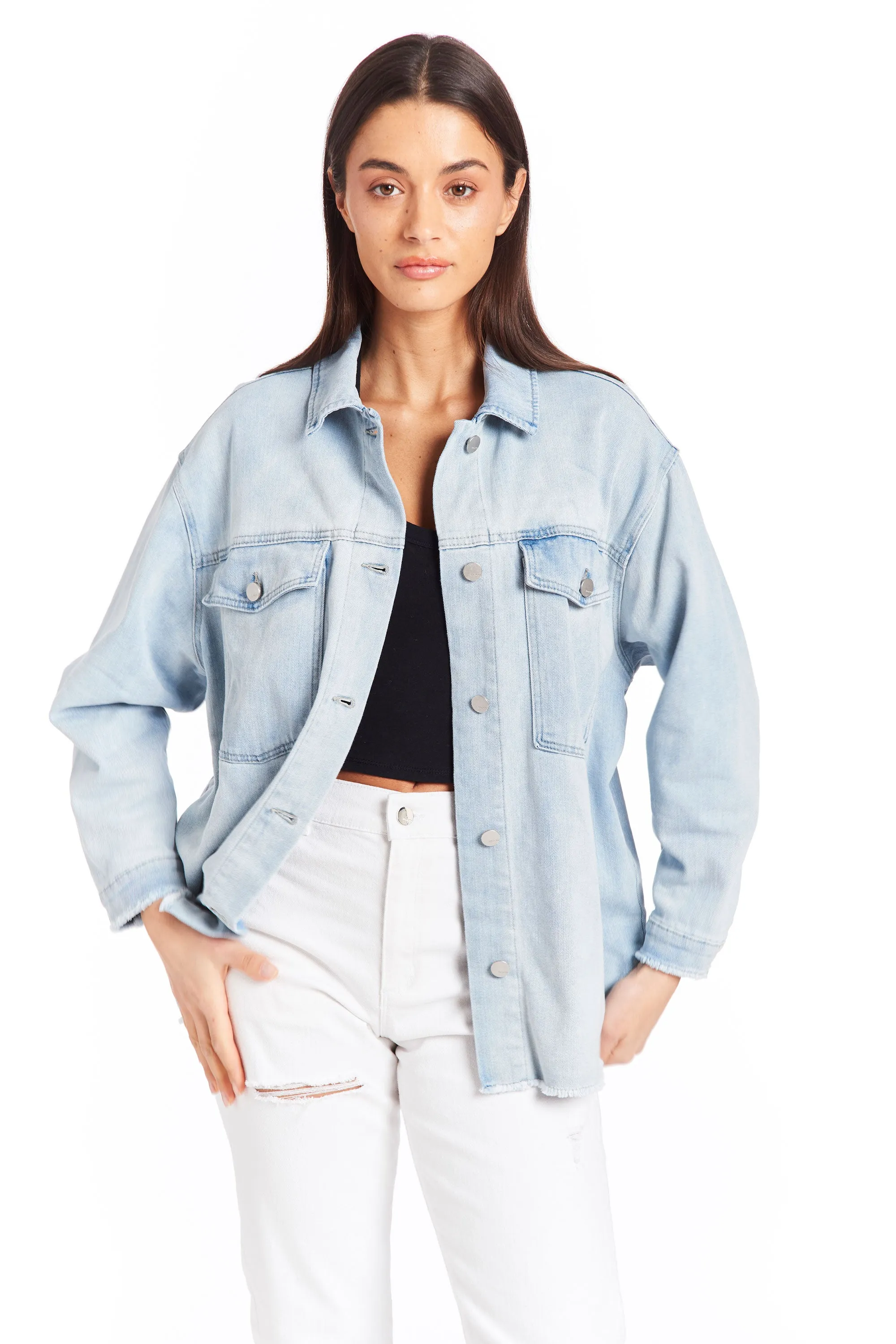 Oversize Shirt Jacket In Indigo