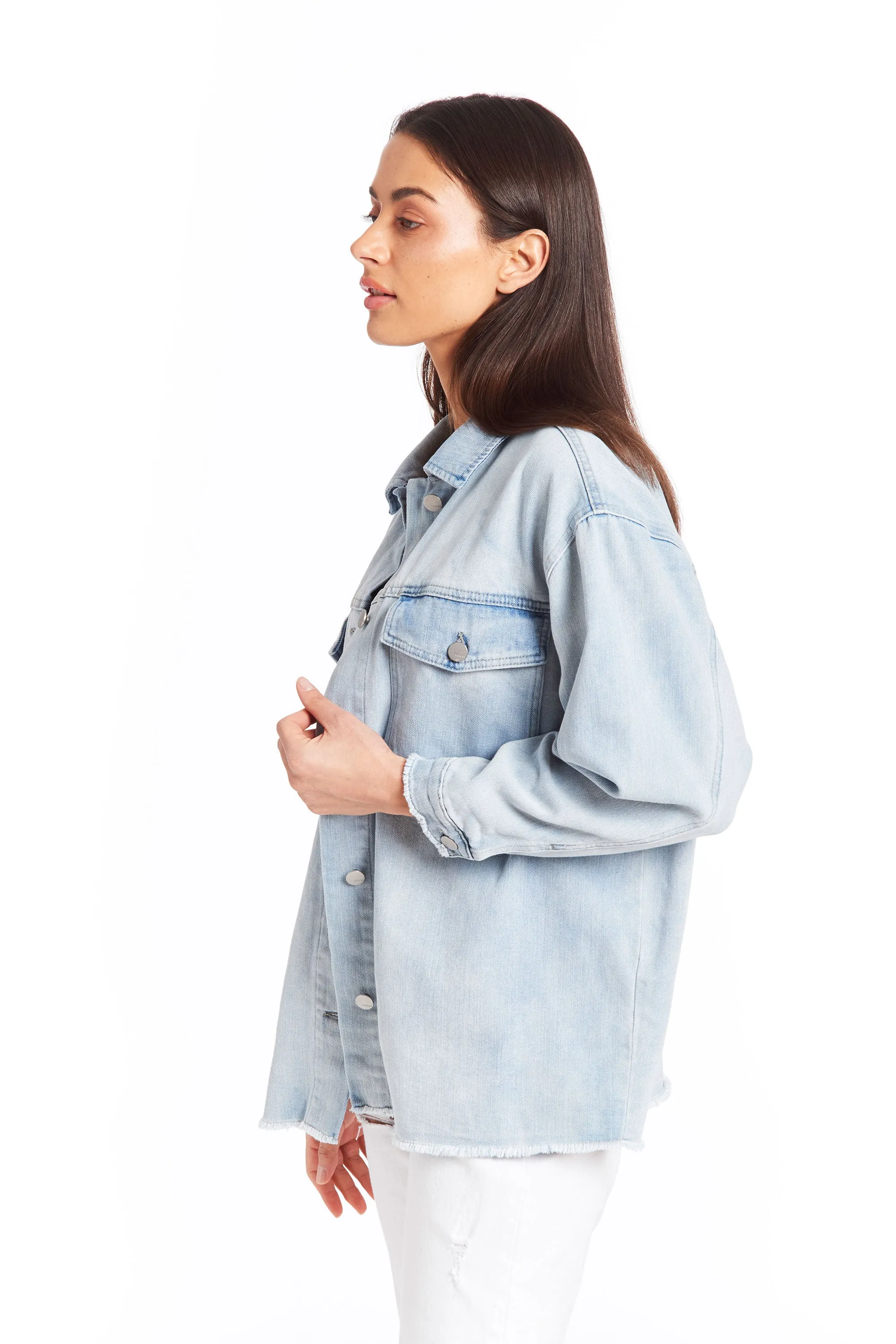 Oversize Shirt Jacket In Indigo