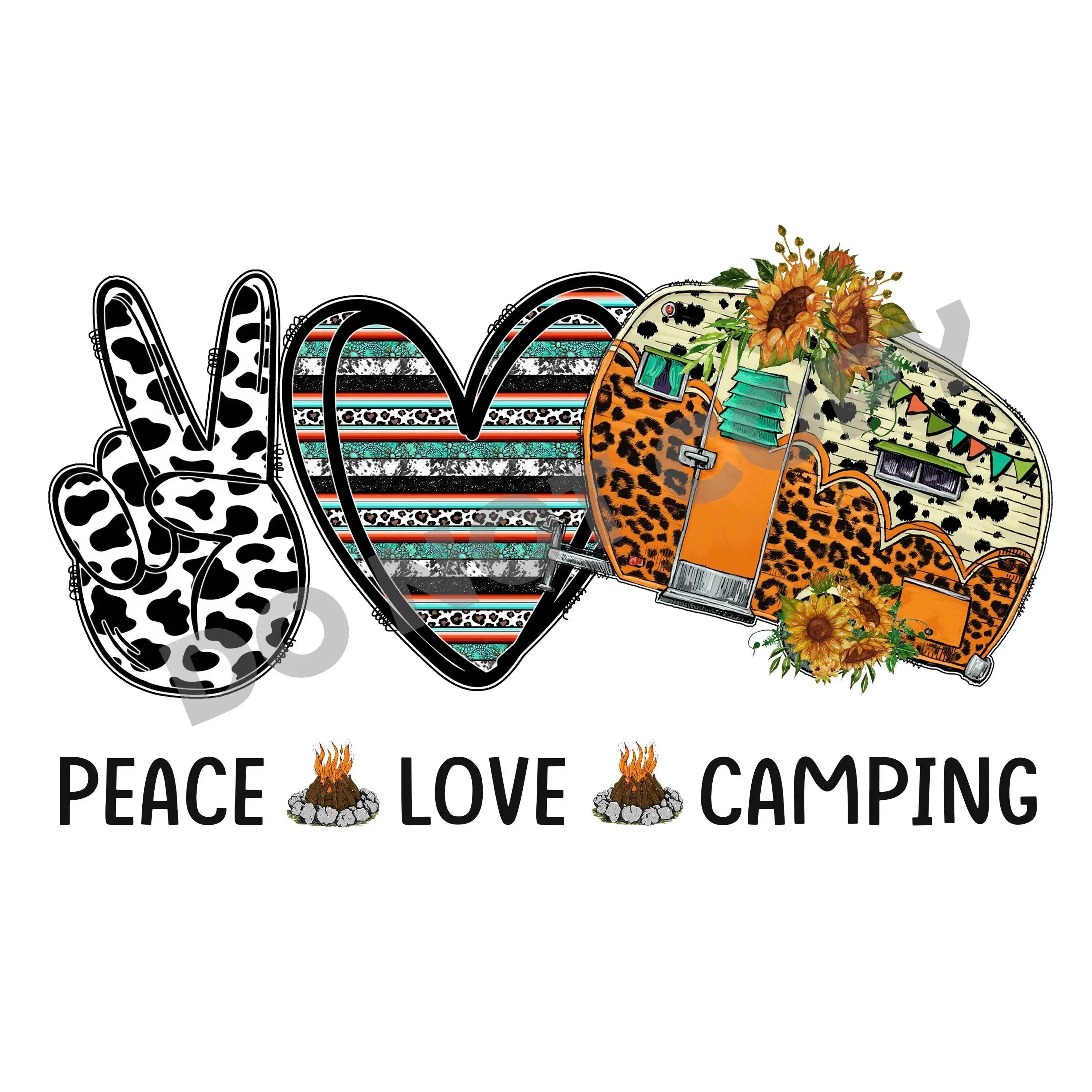 Peace Love Camping - DTF Transfer